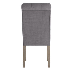 Homelegance By Top-Line Dafne Tufted Rolled Back Parsons Chairs (Set of 2) Grey Rubberwood