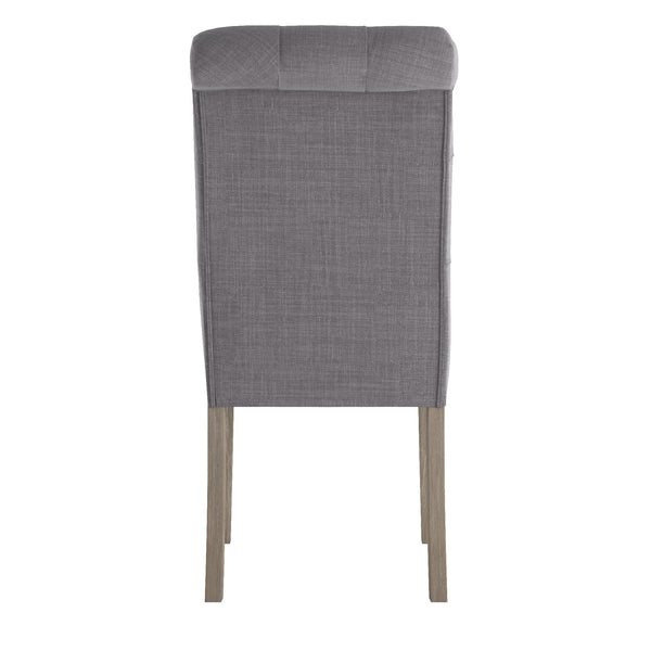 Homelegance By Top-Line Dafne Tufted Rolled Back Parsons Chairs (Set of 2) Grey Rubberwood