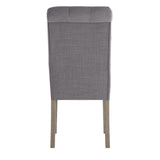 Homelegance By Top-Line Dafne Tufted Rolled Back Parsons Chairs (Set of 2) Grey Rubberwood