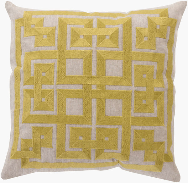 Surya Gramercy 18" Global-inspired Accent Pillow - Elegant Linen Decor For Charming Home Spaces! Green Linen Ld005-2222