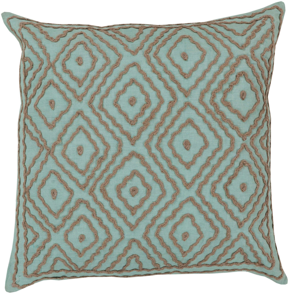 Surya Atlas 18"L X 18"W Luxurious Linen Accent Pillow – Elegant Home Decor With Unique Design, Spot Clean! Medium Brown Linen Ld027-2020