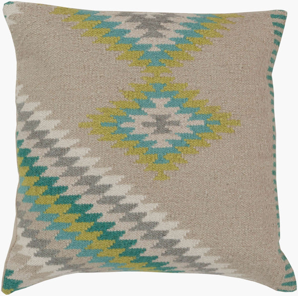 Surya Kilim 18" Accent Pillow - Vibrant Wool Decor With Exotic Design For Stylish Home Comfort Mint Wool Ld034-1818
