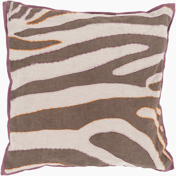 Surya Zebra Ld-039 18" X 18" Stylish Accent Pillow - Modern Linen Design For Chic Home Decor Revamp Orange Linen Ld039-2020p