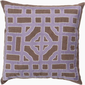 Surya Chinese Gate Accent Pillow - 18"L X 18"W Linen Decor With Traditional Design For Comfort & Style Mauve Linen Ld048-2020d