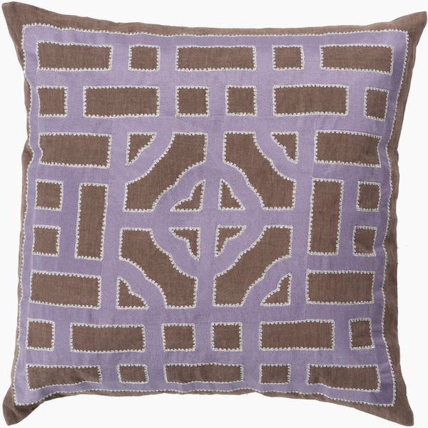 Surya Chinese Gate Accent Pillow - 18"L X 18"W Linen Decor With Traditional Design For Comfort & Style Mauve Linen Ld048-2020d