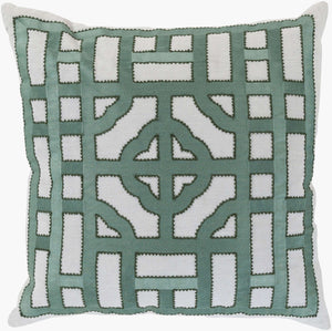 Surya Chinese Gate Accent Pillow - 18"L X 18"W Linen Decor With Traditional Design For Comfort & Style Light Sage Linen Ld052-1818p
