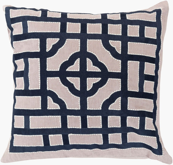 Surya Chinese Gate Linen Throw Pillow Architectural Motif for Sofa Chair or Daybed LD054-2222D