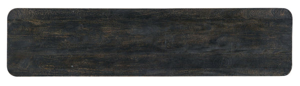 Hooker Furniture Commerce Mango Wood Arness Console Table — Narrow 16" Depth, 68" Length, Rustic Transparent Black Finish 7228-80082-89