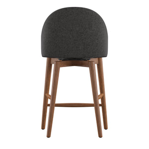 Homelegance By Top-Line Montague Mid-Century Wood Swivel Counter Height Stools (Set of 2) Dark Grey Rubberwood