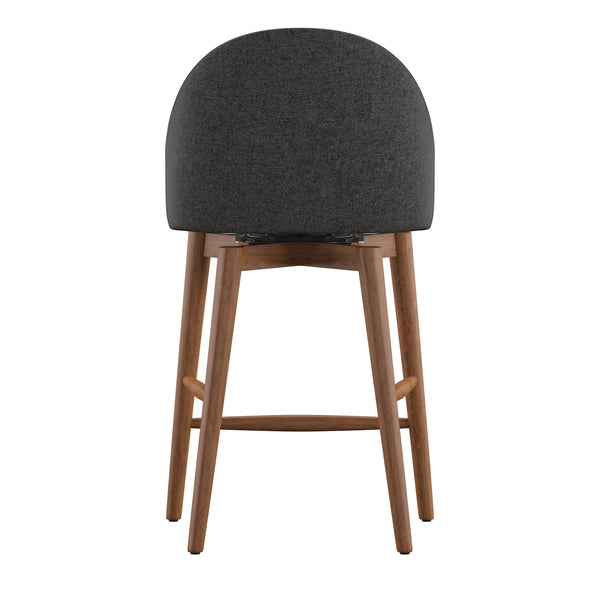 Homelegance By Top-Line Montague Mid-Century Wood Swivel Counter Height Stools (Set of 2) Dark Grey Rubberwood