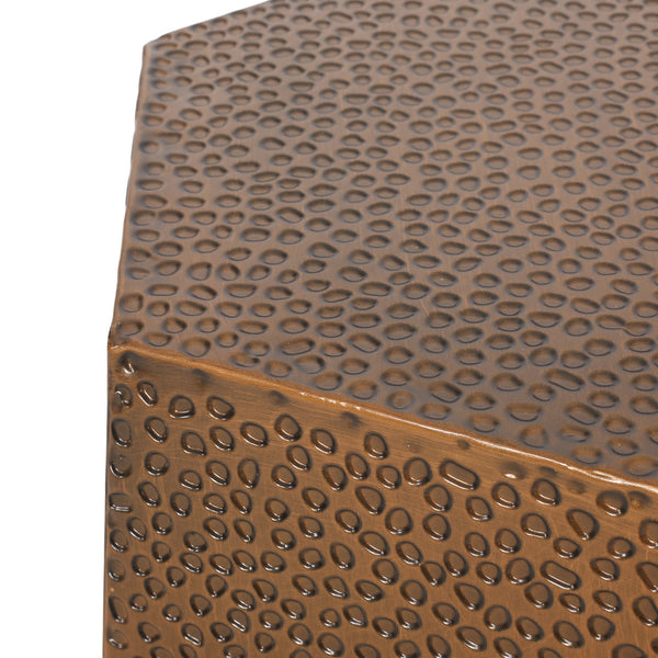 English Elm Christopher Knight Home® - METAL Modern Hammered Iron Geometric Side Table — Sleek Brushed Finish, Sturdy 80 lb Capacity Antique Bronze 72228.00BRZBRSANT