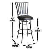 English Elm Steve Silver - Stellan - Swivel Barstool - Black