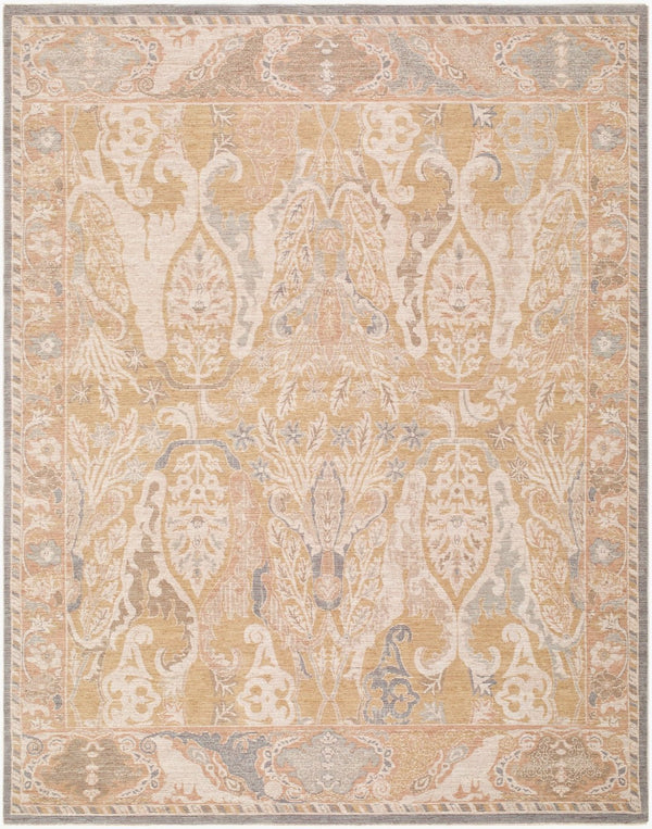 Livabliss Ladik Turkish Inspired Runner Rug Polyester Fringe Border for Hallway Entryway Medium Gray, Li 9'10" x 13'3" LDK2300-910133