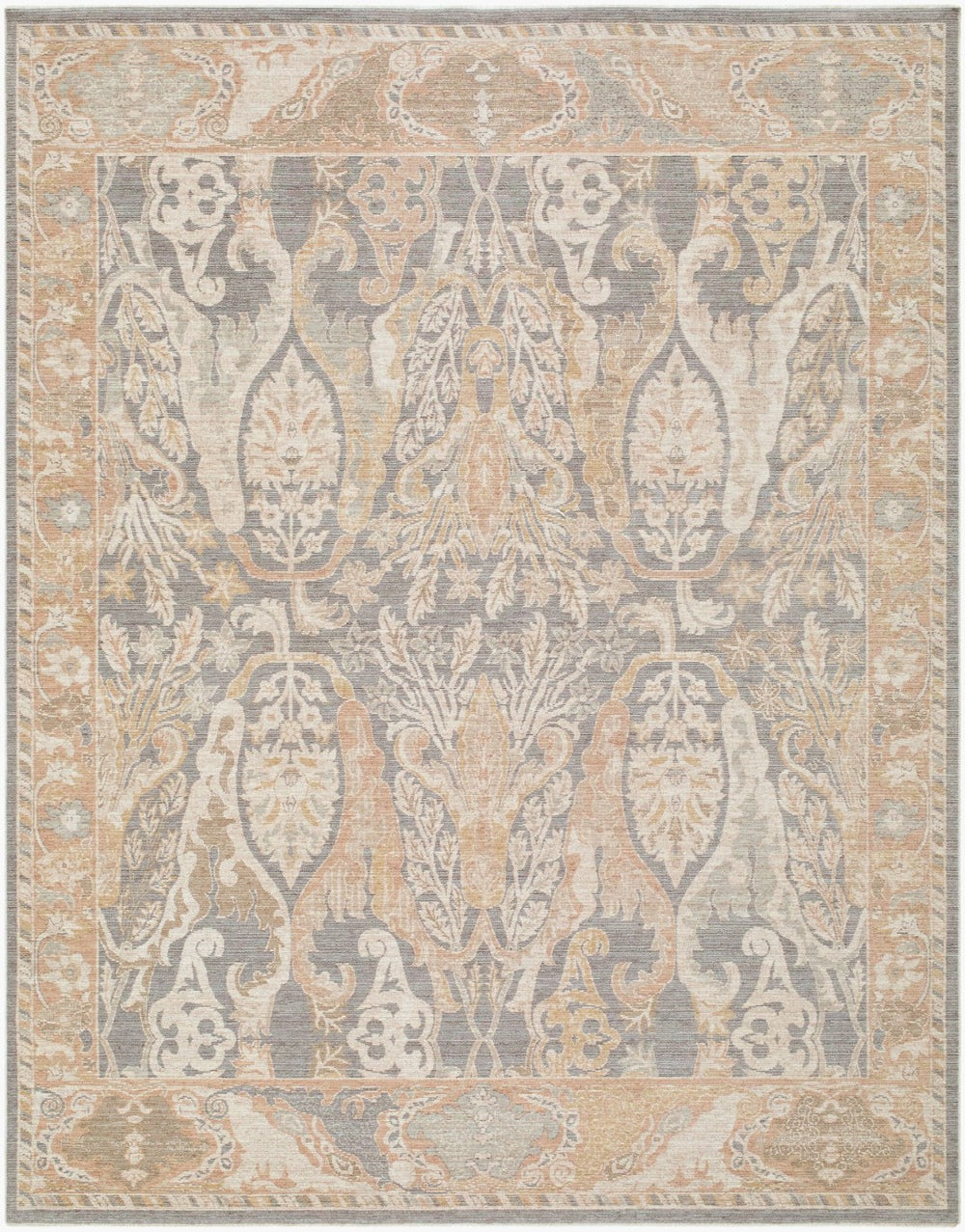 Livabliss Ladik Turkish Medallion Geometric Runner Rug Polyester Pile Hallway Entryway Accent Medium Gray, De 6' x 9' LDK2301-69