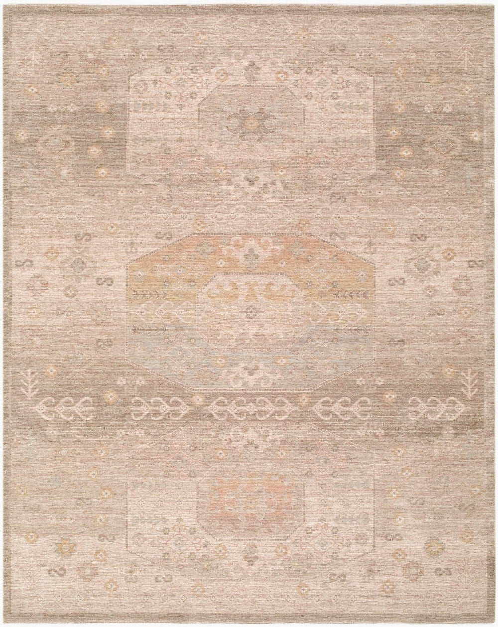 Livabliss Ladik Turkish Geometric Runner Rug Polyester Medium Pile Fringe Hallway Entryway Medium Gray, Iv 5'3" x 7' LDK2302-537