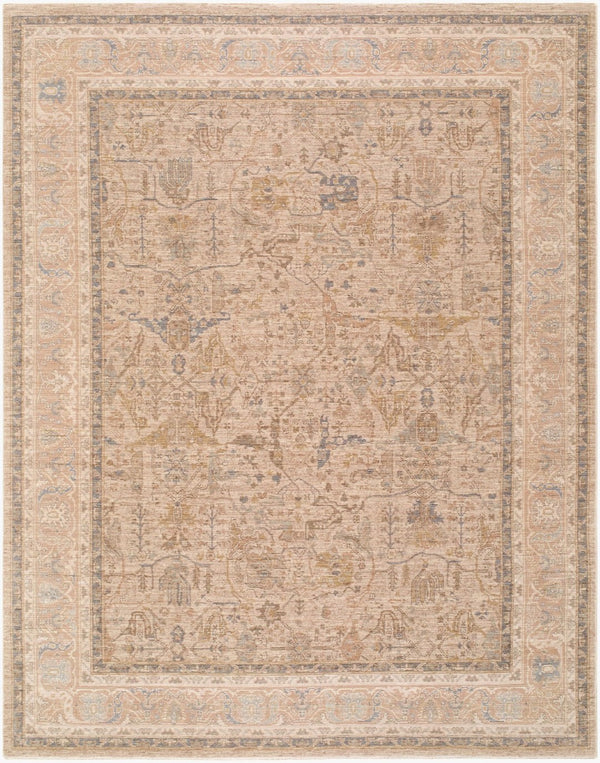 Livabliss Ladik Traditional Medallion Runner Rug Polyester Woven Fringe Hallway Entryway Medium Gray, Iv 7'10" x 10' LDK2304-71010