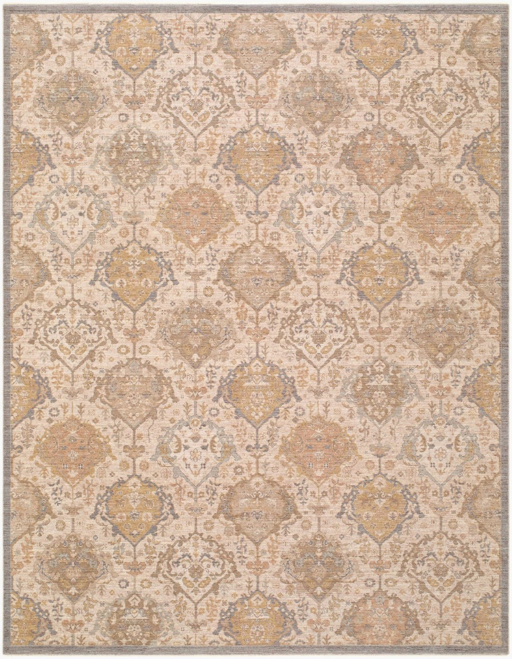 Livabliss Ladik Turkish Medallion Runner Rug Soft Polyester Pile Hallway Entryway Accent Denim, Medium G 9'10" x 13'3" LDK2308-910133