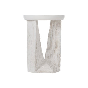 Bernhardt Bernhardt Sculptural Voile Outdoor Accent Table With Stonecast Top, Rustic Coco Twig Base, Weather-Resistant Finish X02154