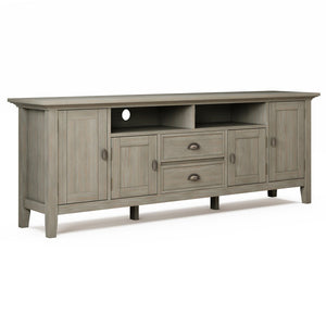 English Elm Redmond 72" Tv Media Stand - Handcrafted Distressed Grey With Ample Storage & Cord Management B136P159539-GIGA