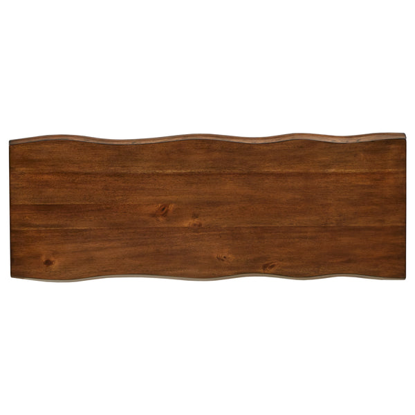 Homelegance By Top-Line Jeovani Live Edge Wood and Metal Sofa Table Medium Brown Wood