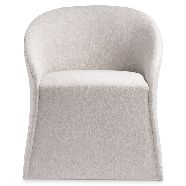 Bernhardt Bernhardt Antibes Arm Chair — Curved Slipcovered Design, Rustic-Modern Fabric, Hidden Casters For Easy Repositioning 350548