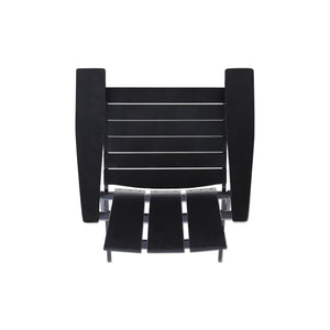 English Elm Zuma Solid Acacia Foldable Adirondack Chair Rustic Outdoor Lounger for Deck or Patio Black 68319.00BLK