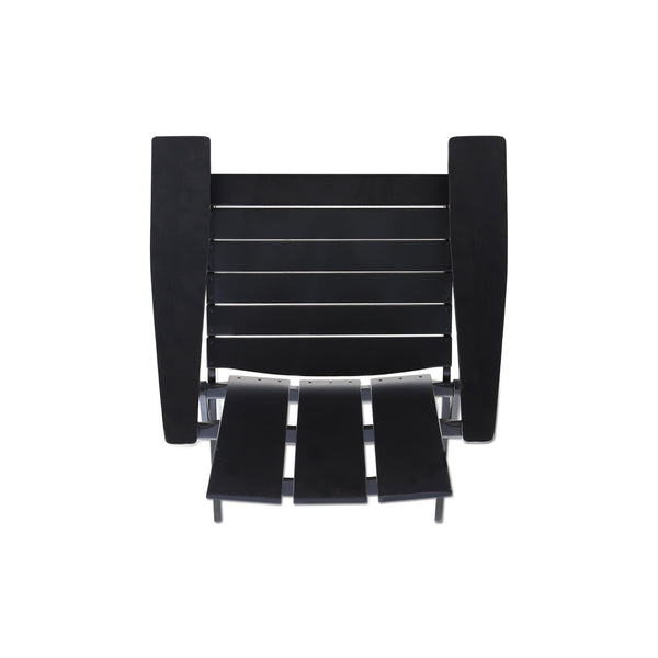 English Elm Zuma Solid Acacia Foldable Adirondack Chair Rustic Outdoor Lounger for Deck or Patio Black 68319.00BLK