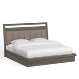 Parker House Pure Modern Bedroom King Platform Bed 2 Nightstands Dresser With Mirror And Chest Gray Oak Solids ,Oak Veneers Bpur-6pc-1266-dmn2c