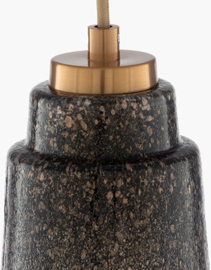 Surya Lenadrew Modern 5"L X 5"W X 14"H Pendant Light - Handcrafted Glass & Metal, Perfect For Home Decor Fixture, Charcoal Glass,Metal Ldr-001