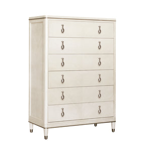 Grace 6-Drawer Chest White with Opulent Opal Finish P377124 Pulaski Furniture