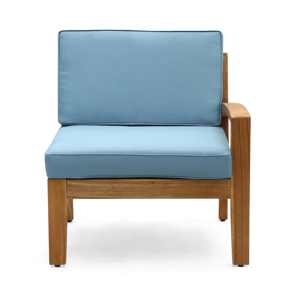 English Elm Grenada Outdoor Modular Sectional Solid Acacia Wood Slatted Patio Sofa Set Blue 63887-66388.00-63699.00BLU