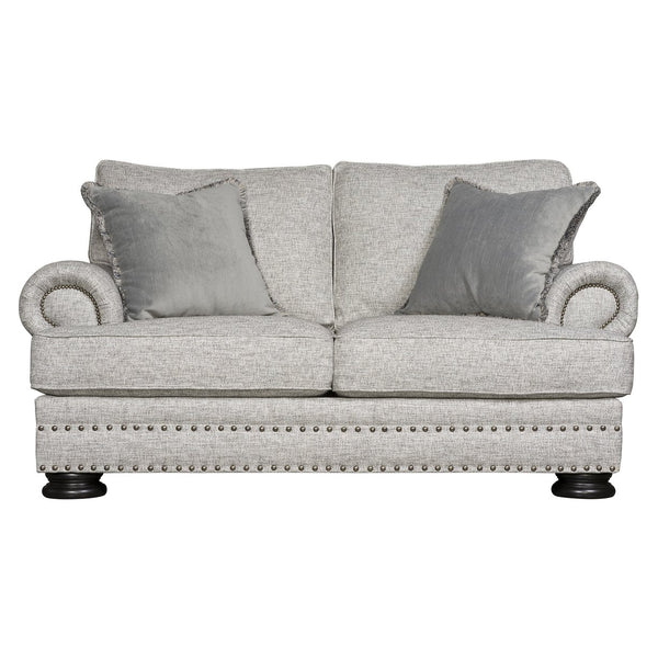 Bernhardt Bernhardt Foster Loveseat — Traditional Rolled Arms, Nailhead Trim, Plush Cushions, 4 Pillows, Made-To-Order B5175A