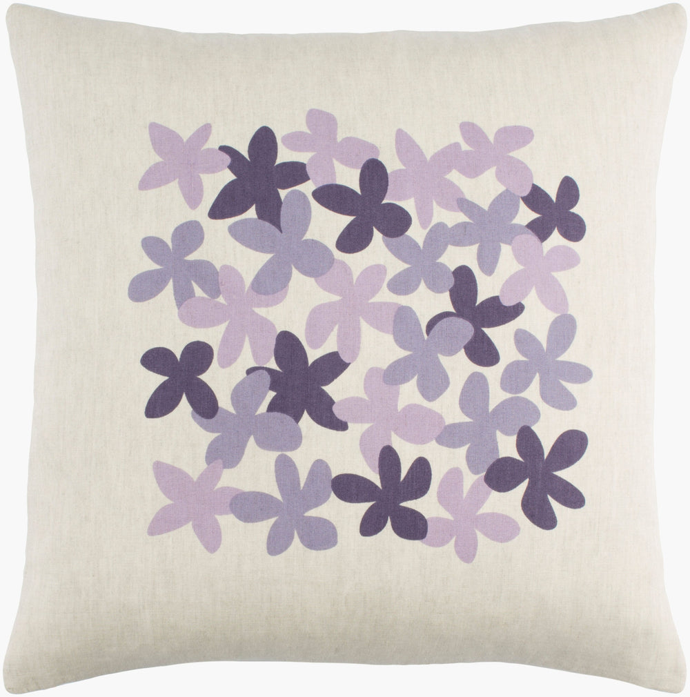 Surya Little Flower 18"X18" Cottage-style Accent Pillow - Cozy Cotton & Linen Blend, Easy Care Charm Mustard Linen,Cotton,Linen,Cotton Le002-2222p