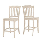 Homelegance By Top-Line Juliette Slat Back Wood Counter Height Chairs (Set of 2) White Rubberwood