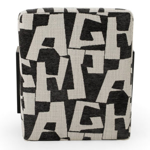 VIG Furniture Leana Modern Black & White Geometric Fabric Accent Chair With Plush Foam Seat And Wood Frame VGOD-ZW-23073-BLKWHT