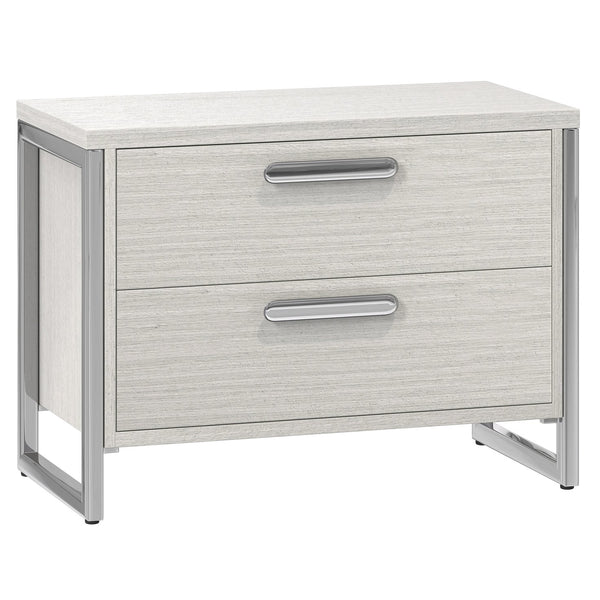 Bernhardt Bernhardt Stratum Mist Nightstand With Polished Nickel Accents, Soft-Close Drawers & Usb Charging 325232