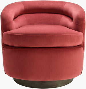 Surya Leigh Swivel Chair - 29"H X 30"W X 32"D, Stylish Comfortable Upholstery With Durable Rubber Wood Base Upholstery, Burnt Orange,Base, Brown Polyester,Rubber Wood,Polyurethane Foam,Polyester,Polyfill Leg001-293032