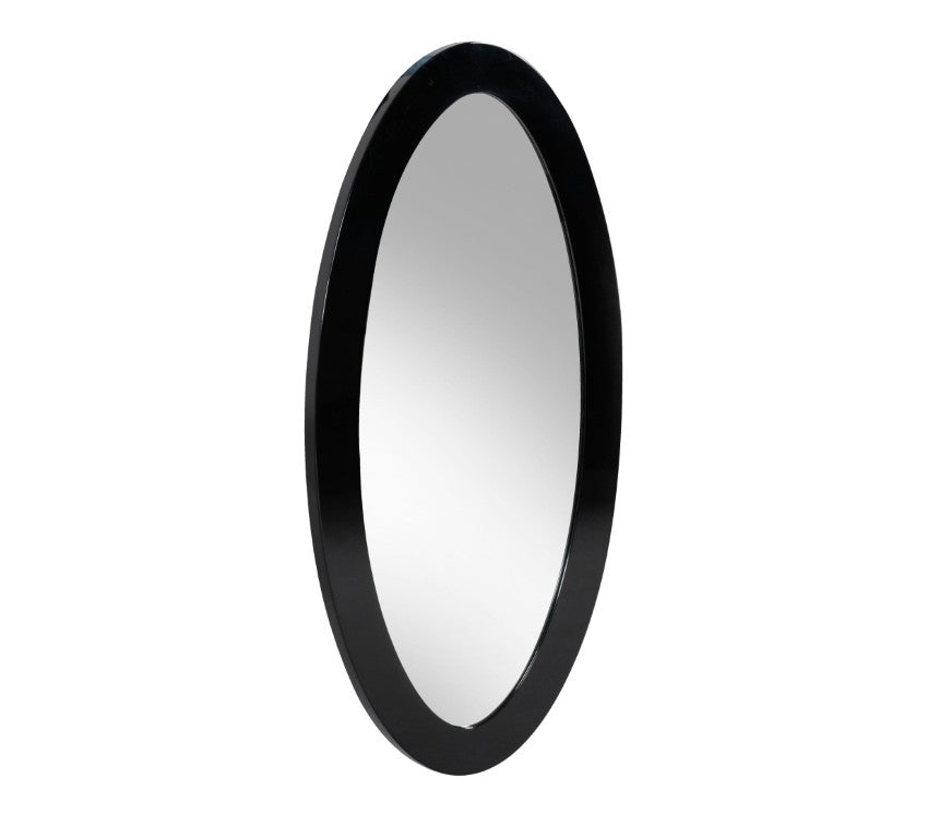 VIG Furniture Legend Oval Black High-Gloss Mirror 47"W X 24"H — Modern Wall-Mounted Lacquered Statement Piece VGVCJ8111-BLK-MIR
