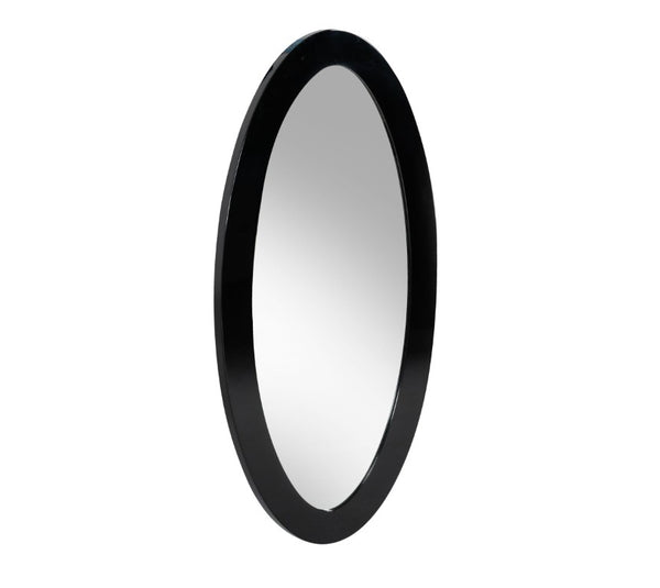 VIG Furniture Legend Oval Black High-Gloss Mirror 47"W X 24"H — Modern Wall-Mounted Lacquered Statement Piece VGVCJ8111-BLK-MIR