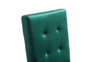 VIG Furniture Legend Green Velvet Dining Chair Set Of 2 — Tufted Plush Seats, Rose Gold Stainless Frame, Glam Comfort VGVCB012-GRN
