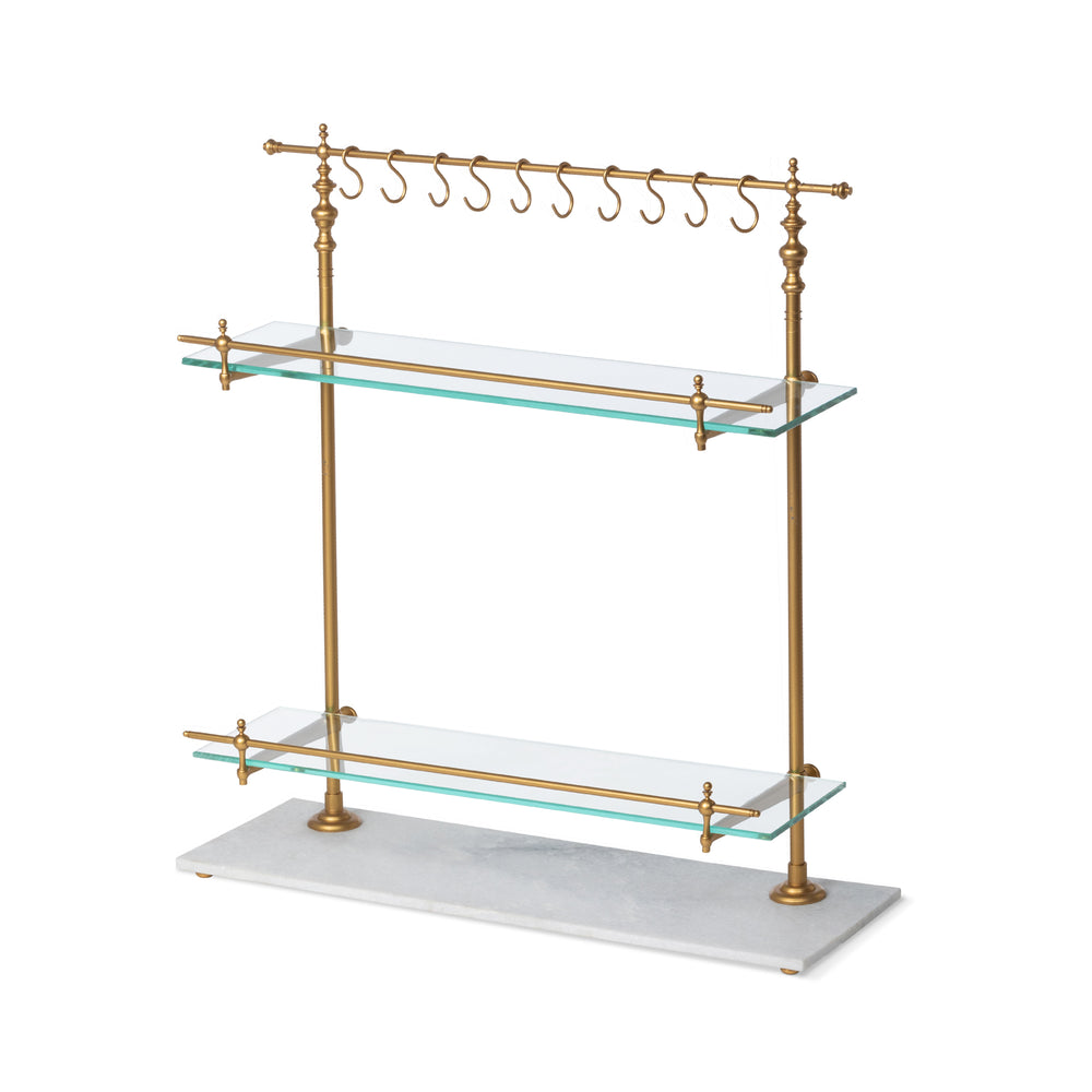Park Hill White Marble and Brass Bistro Rack EAW26057
