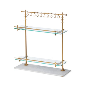 Park Hill White Marble and Brass Bistro Rack EAW26057