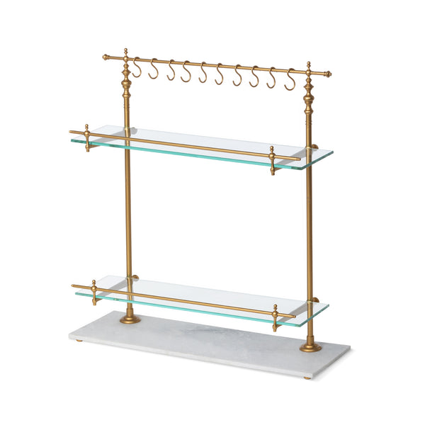 Park Hill White Marble and Brass Bistro Rack EAW26057