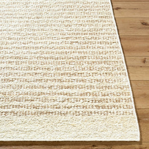 Livabliss Leman Handwoven Wool Accent Rug Artisan Bohemian Global Pattern for Entryway or Bedside Ivory, Sandston 5'3" x 7'7" LEN2300-5377