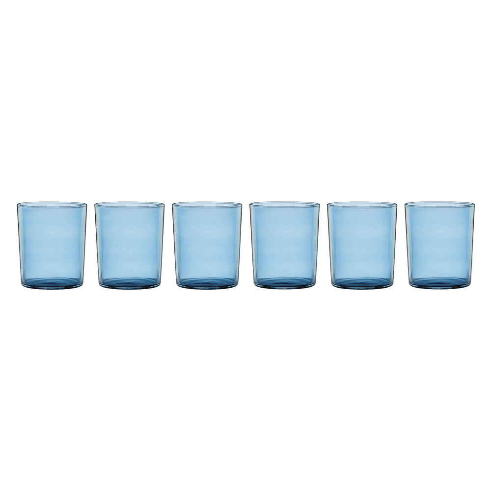 Lenox Oneida Stackables Blue Tall Glasses, Set of 6 Blue, BLUE GLASS,CRYSTAL 895984