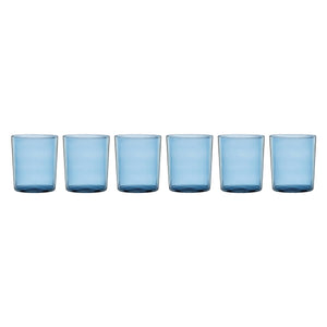 Lenox Oneida Stackables Blue Tall Glasses, Set of 6 Blue, BLUE GLASS,CRYSTAL 895984