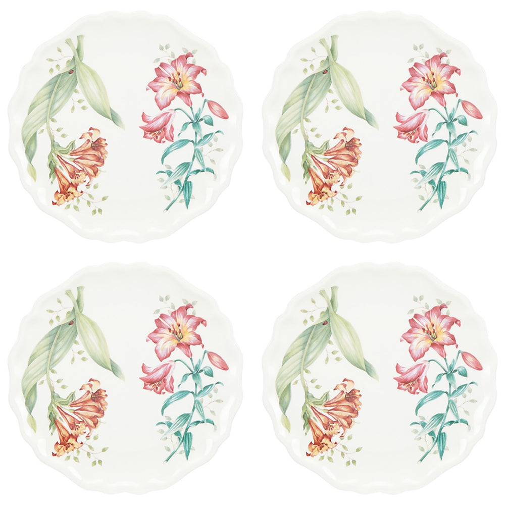 Lenox Butterfly Meadow Melamine 4-Piece Accent Plates Multi, WHITE MELAMINE 856372