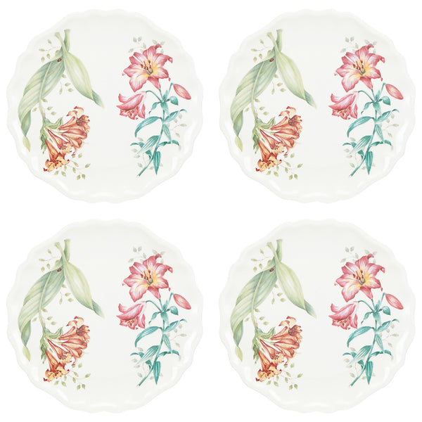 Lenox Butterfly Meadow Melamine 4-Piece Accent Plates Multi, WHITE MELAMINE 856372