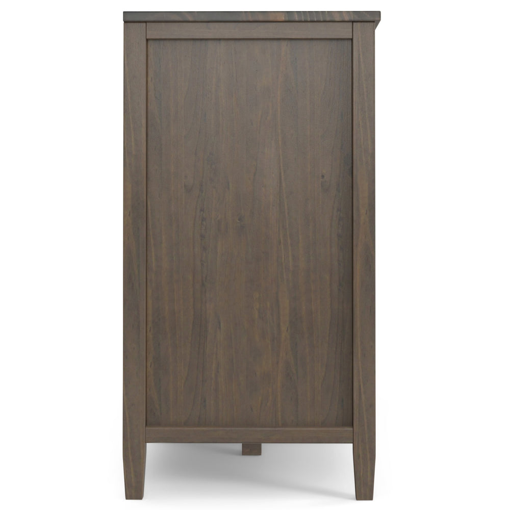 English Elm Ela Wide Storage Cabinet in Smoky Brown – Handcrafted Solid Wood, 3 Shaker Doors, Adjustable Shelves, 60" B136P158608