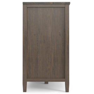 English Elm Ela Wide Storage Cabinet in Smoky Brown – Handcrafted Solid Wood, 3 Shaker Doors, Adjustable Shelves, 60" B136P158608